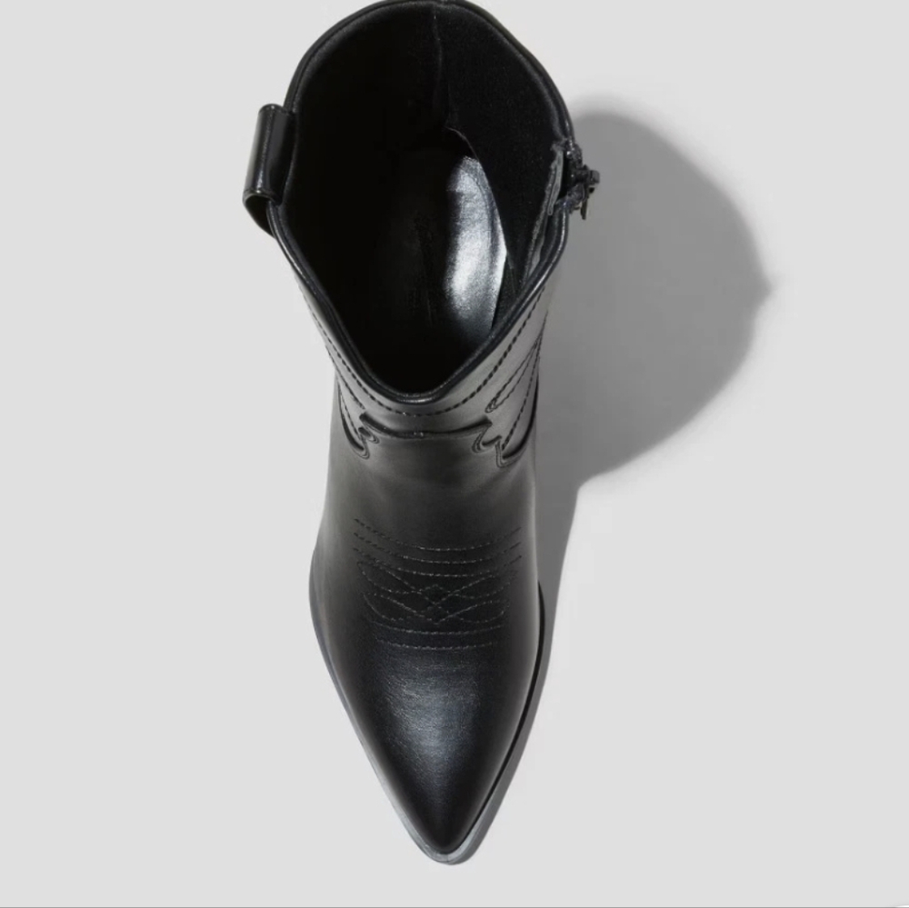 Western Cowboy Ankle Boots Black Heeled Universal Thread Size 11 NWT - Picture 3 of 5
